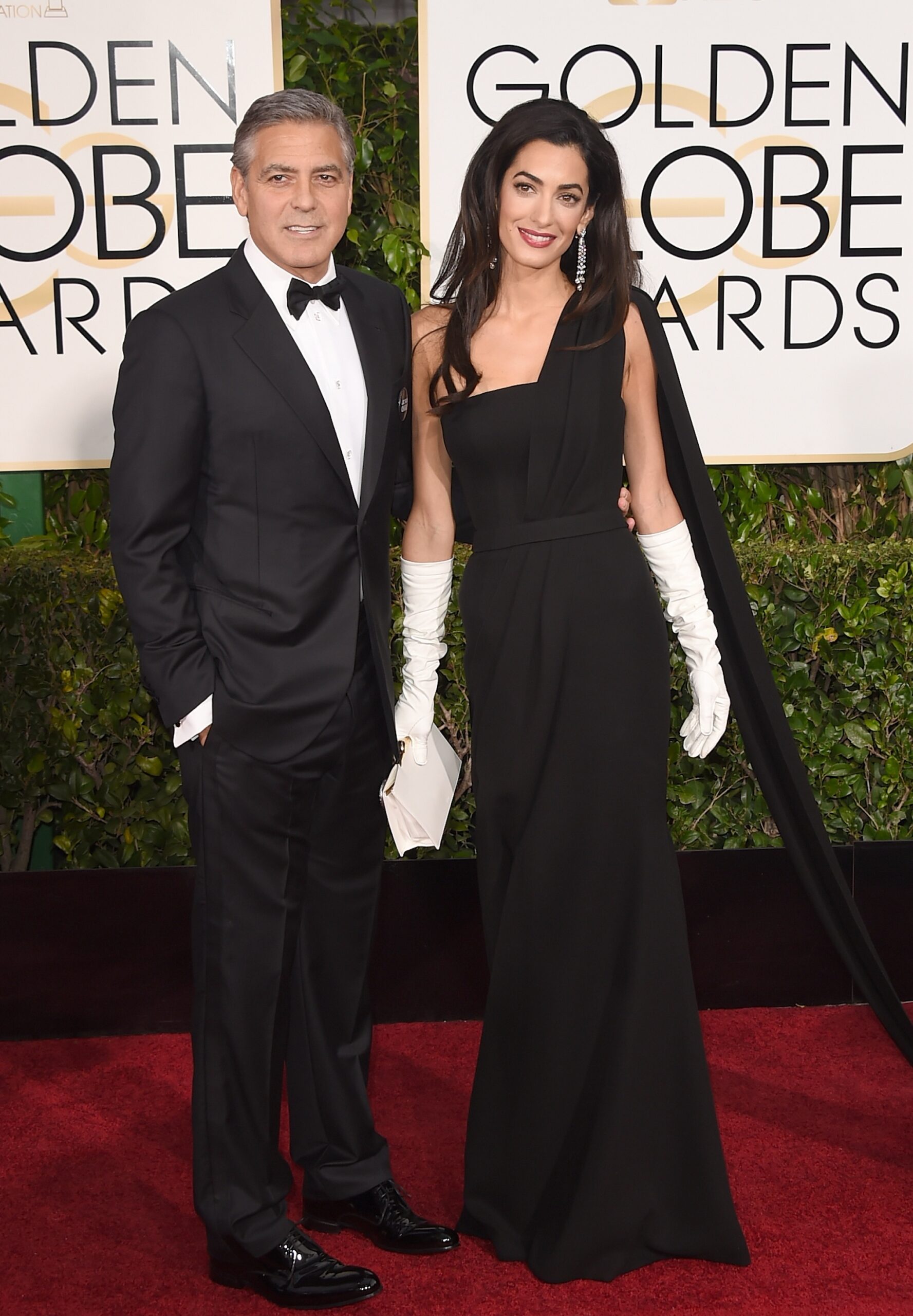 George and Amal Clooney at The Beverly Hilton Hotel on January 11, 2015 in Beverly Hills, California.