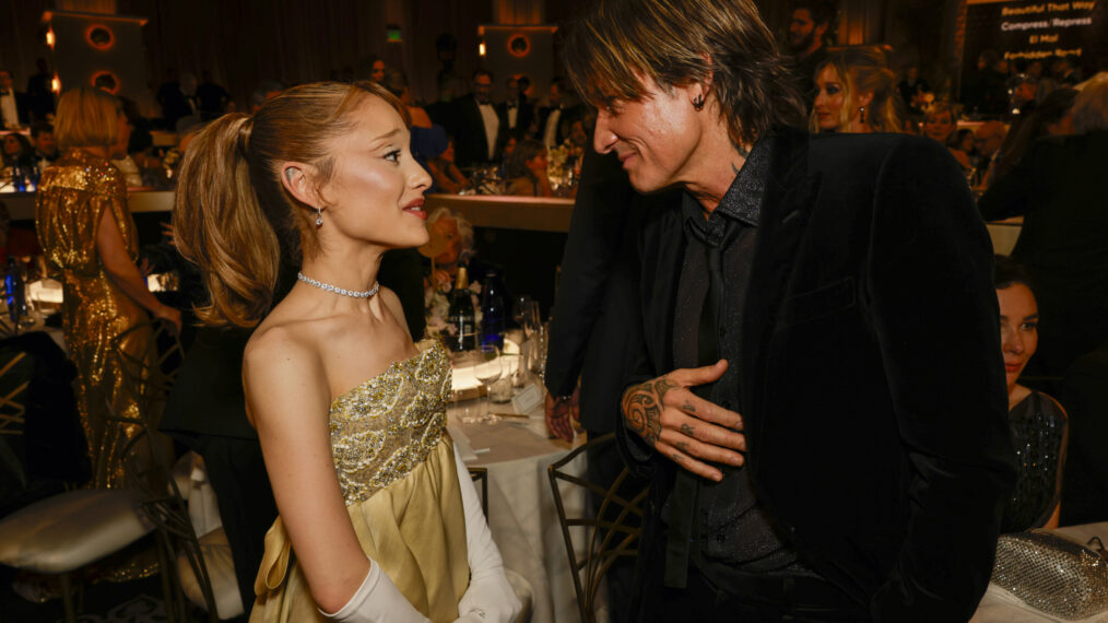 Ariana Grande and Keith Urban at the 82nd Annual Golden Globes from the Beverly Hilton in Beverly Hills, California on Sunday, January 5