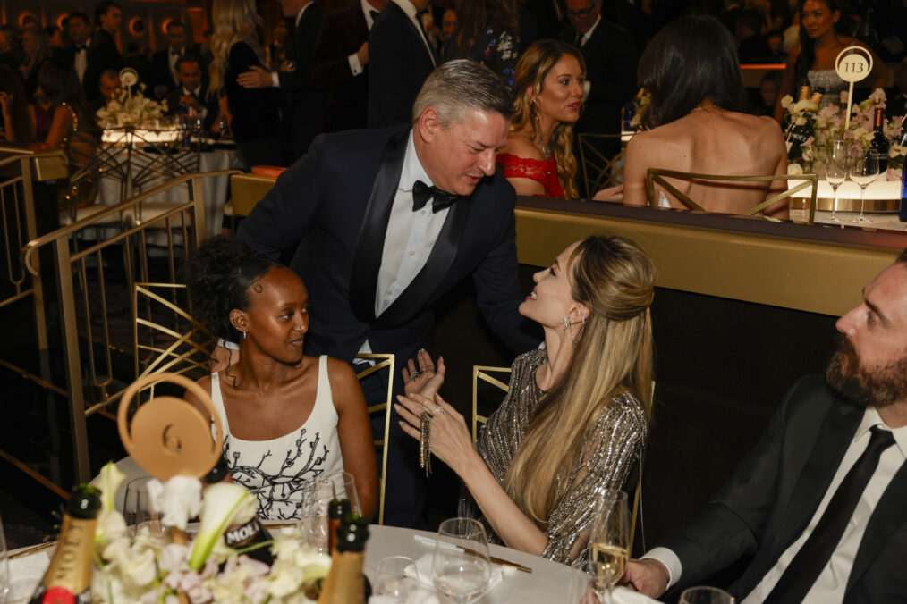 Zahara Jolie, Ted Sarandos, and Angelina Jolie - 2025 Golden Globes