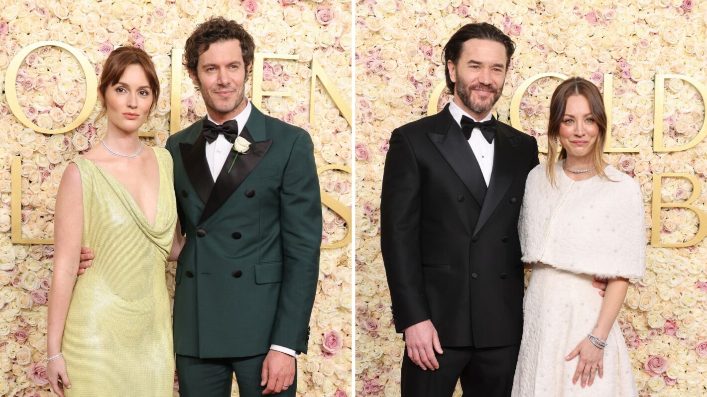 Leighton Meester and Adam Brody, Tom Pelphrey and Kaley Cuoco at the Golden Globes