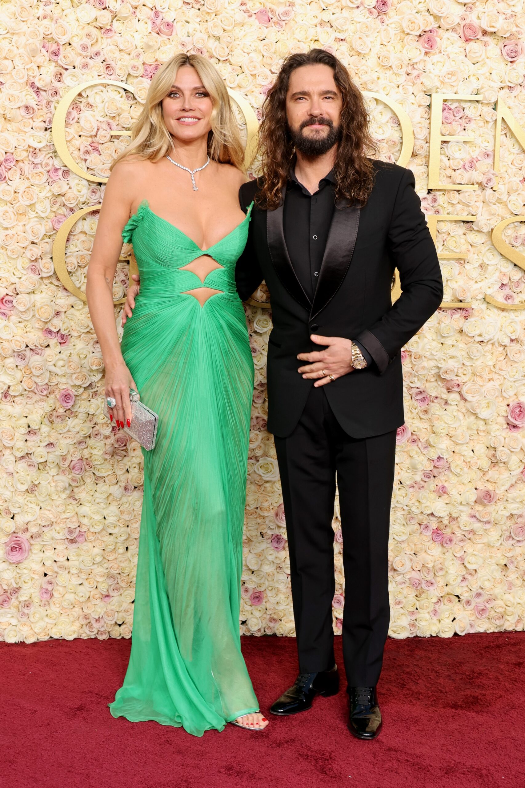 Heidi Klum and Tom Kaulitz attend the 82nd Annual Golden Globe Awards at The Beverly Hilton on January 05, 2025 in Beverly Hills, California.