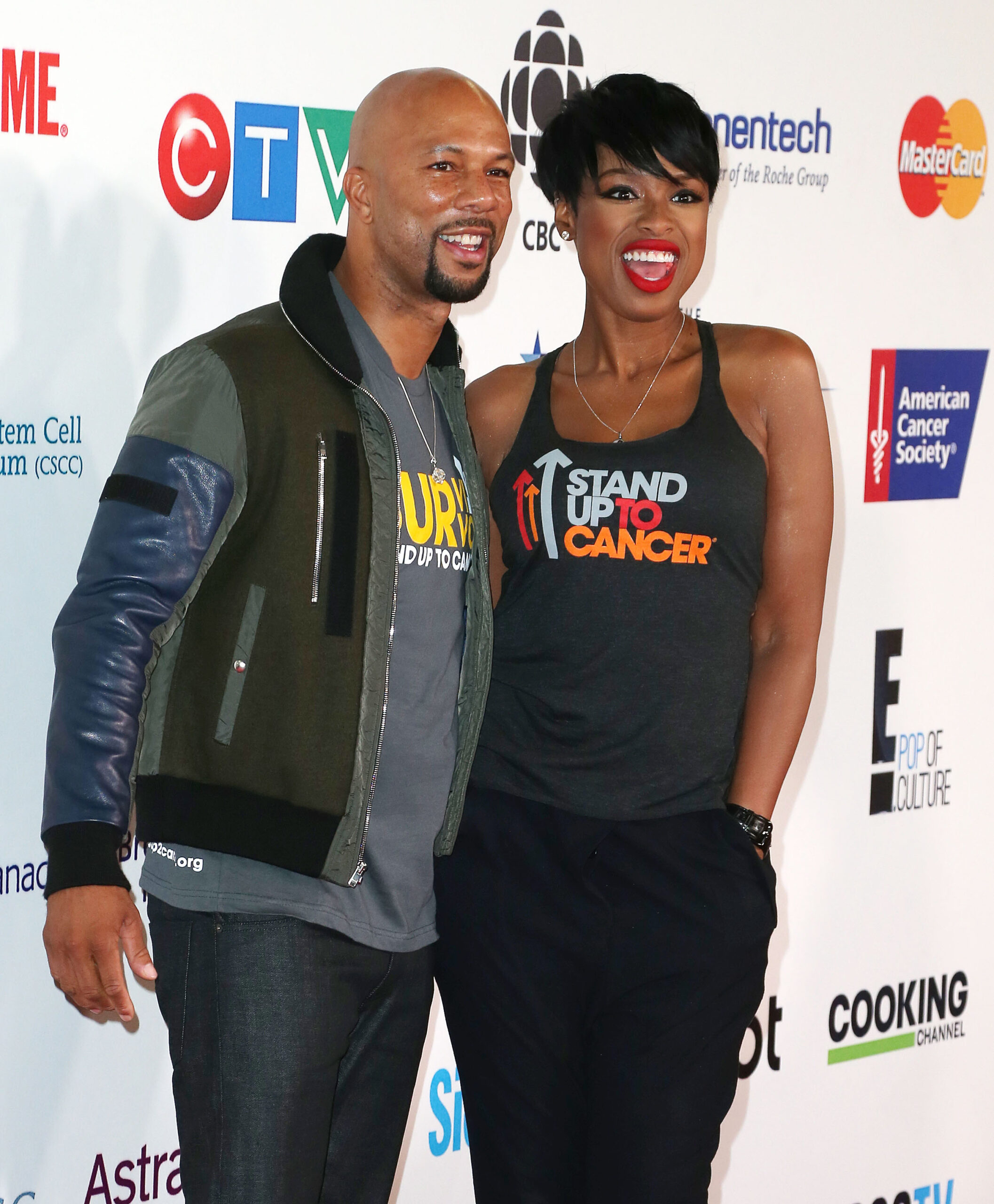 Actor Common (L) and actress Jennifer Hudson attend Hollywood Unites for the 4th Biennial Stand Up for Cancer