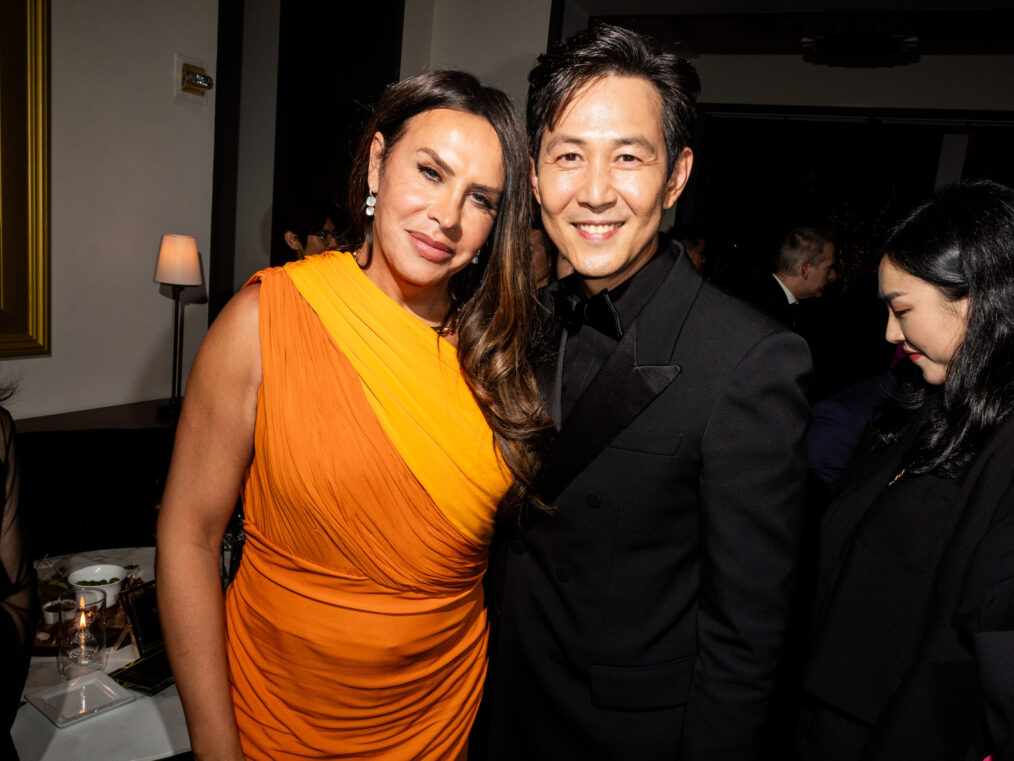 Karla Sofia Gascón and Lee Jung-jae attend Netflix's Golden Globe Afterparty 2025 at Spago on January 05, 2025 in Beverly Hills