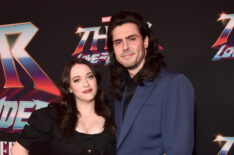 Kat Dennings and Andrew W.K. attend the Thor: Love and Thunder World Premiere at the El Capitan Theatre in [Hollywood], California on June 23, 2022.