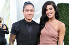 Nany González and Kaycee Clark attend the 2022 MTV VMAs at Prudential Center