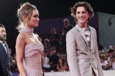 Lily-Rose Depp and Timothee Chalamet attend 'The King' red carpet during the 76th Venice Film Festival at Sala Grande on September 02, 2019 in Venice, Italy.