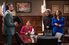 Jaime Camil as Josué, Alexandra Billings as Paula, George Lopez as George, Selenis Leyva as Rosie in 'Lopez vs Lopez' Season 3 Episode 7 - 'Lopez vs Josué'