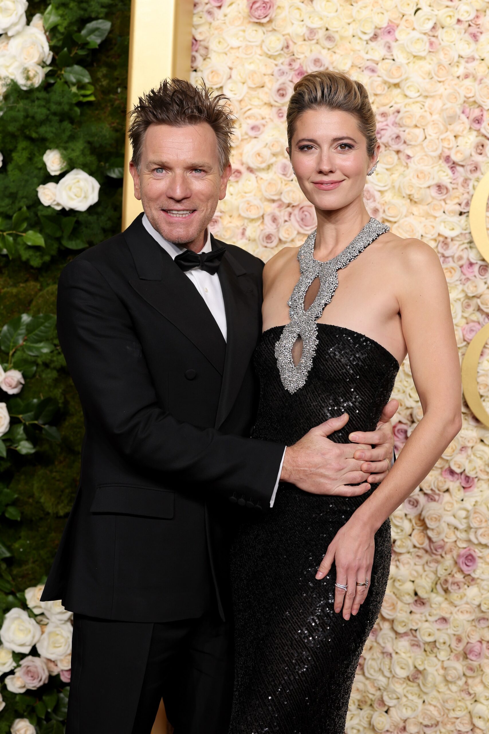 Ewan McGregor and Mary Elizabeth Winstead attend the 82nd Annual Golden Globe Awards at The Beverly Hilton on January 05, 2025 in Beverly Hills, California.