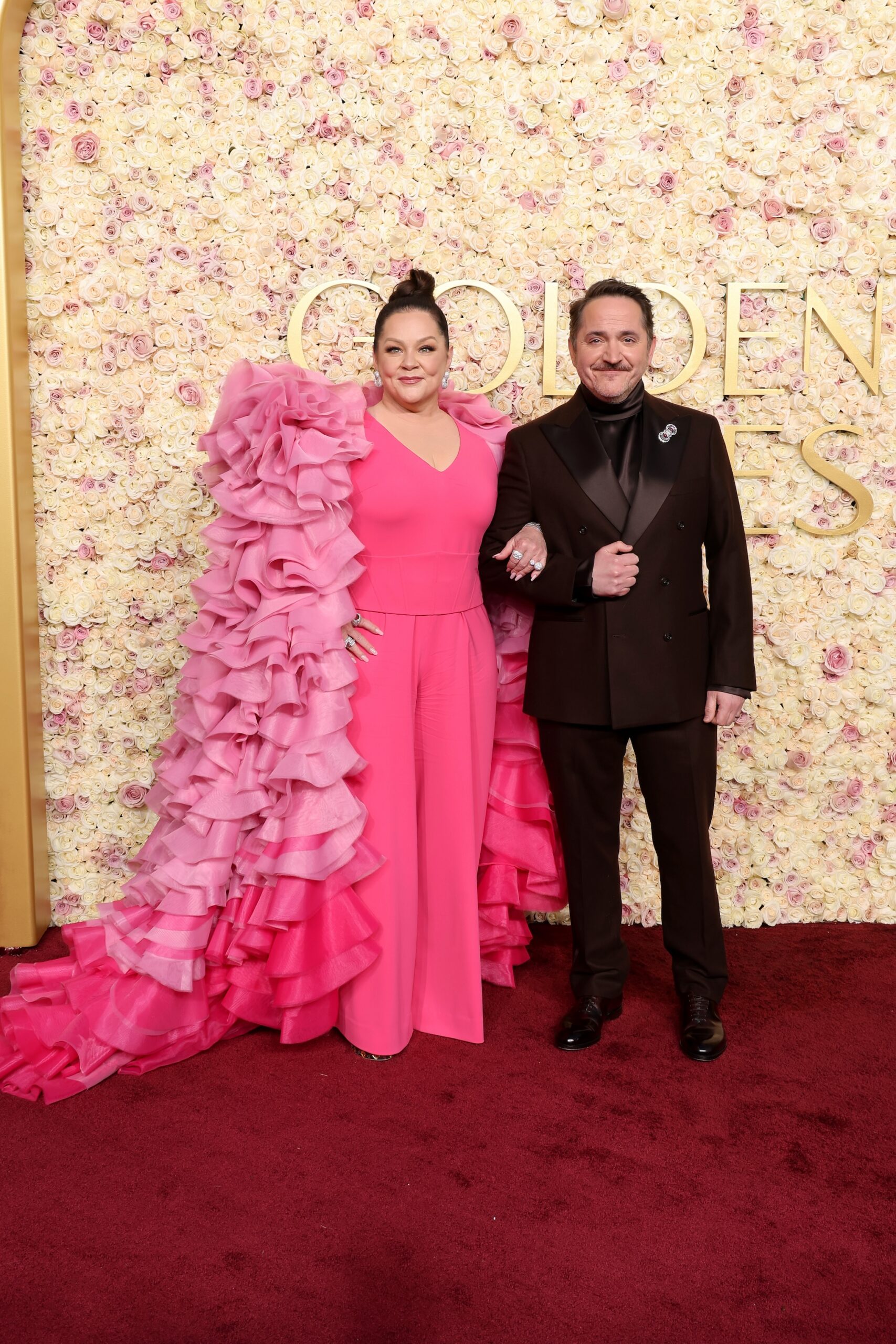 Melissa McCarthy and Ben Falcone attend the 82nd Annual Golden Globe Awards at The Beverly Hilton on January 05, 2025 in Beverly Hills, California.