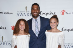 Michael Strahan with daughters Isabella Strahan and Sophia Strahan attend The 76th Annual Father Of The Year Awards