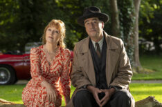 Lesley Manville and Tim McMullan in 'Moonflower Murders' on PBS