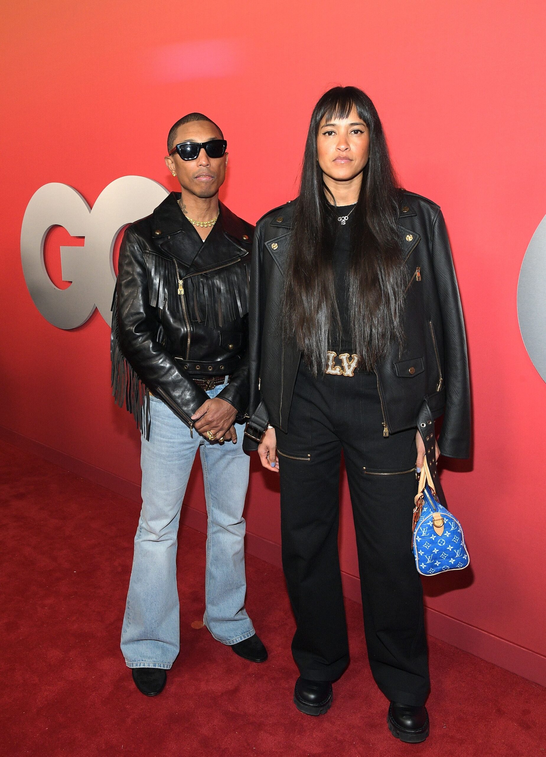 Pharrell Williams and Helen Lasichanh attend 2024 GQ Men Of The Year