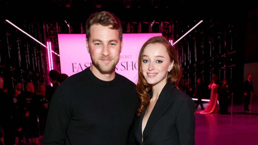 Cameron Fuller and Phoebe Dynevor attend the Victoria's Secret Fashion Show 2024 on October 15, 2024 in New York City.