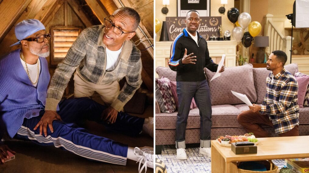 Damon Wayans, Tommy Davidson, Lamorne Morris, and Damon Wayans Jr. in 'Poppa's House' Season 1 Episode 10 - 'Elevator Friend'