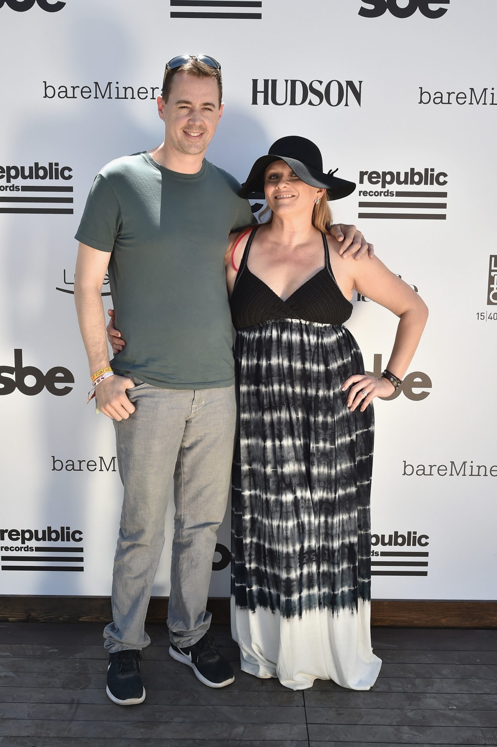 Actor Sean Murray and Carrie James attend The Hyde Away, hosted by Republic Records & SBE, presented by Hudson and bareMinerals during Coachella on April 15, 2017 in Thermal, California.