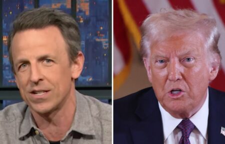 Seth Meyers and Donald Trump