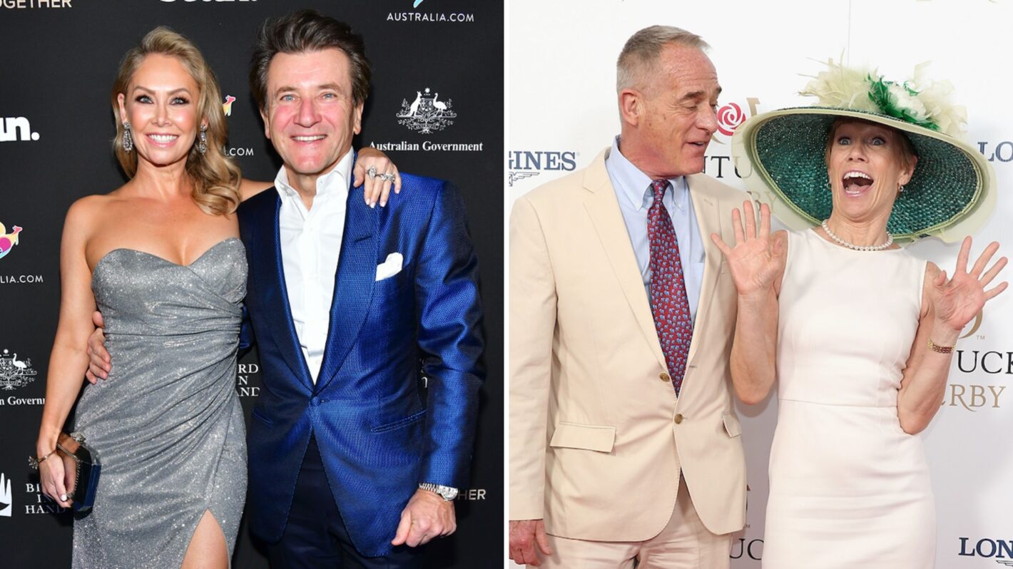 Kym Johnson and Robert Herjavec attend G'Day USA 2020 , Bill Higgins and Barbara Corcoran attend the 141st Kentucky Derby