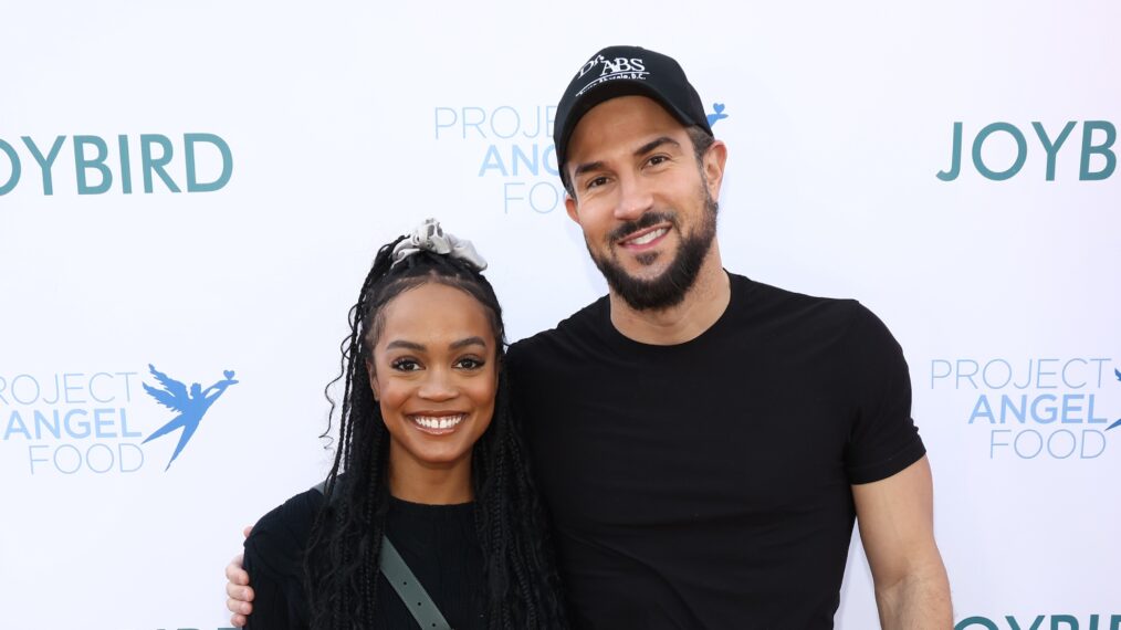 Rachel Lindsay and Bryan Abasolo attend Thanksgiving at Project Angel Food