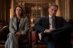 Keri Russell as Kate Wyler, Rufus Sewell as Hal Wyler in 'The Diplomat' Season 3 Episode 5