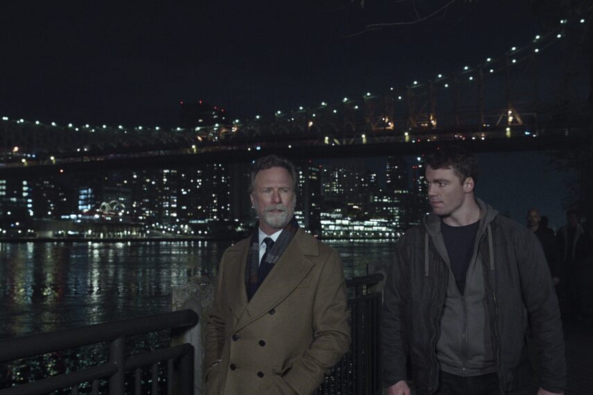 Louis Herthum as Monroe, Gabriel Basso as Peter Sutherland in episode 208 of The Night Agent