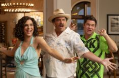 Edi Patterson, Danny McBride, and Adam Devine in 'The Righteous Gemstones' Season 4