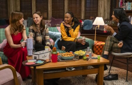 Gracie Lawrence, Pauline Chalamet, Alyah Chanelle Scott, and Amrit Kaur in 'The Sex Lives of College Girls' Season 3 finale