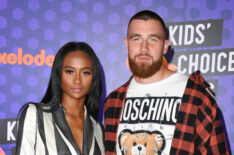 Kayla Nicole and Travis Kelce attend the Nickelodeon Kids' Choice Sports