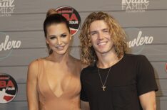 Angela Rummans and Tyler Crispen of the television show Big Brother on the red carpet during the 2019 State Farm Chris Paul PBA Celebrity Invitational