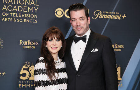 Zooey Deschanel and Jonathan Scott attend the 51st annual Daytime Emmys Awards at The Westin Bonaventure Hotel & Suites, Los Angeles on June 07, 2024 in Los Angeles, California.