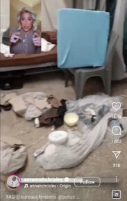 Savannah Chrisley shows how the corrections officers threw her dad's belongings on the ground and poured food and drinks on them