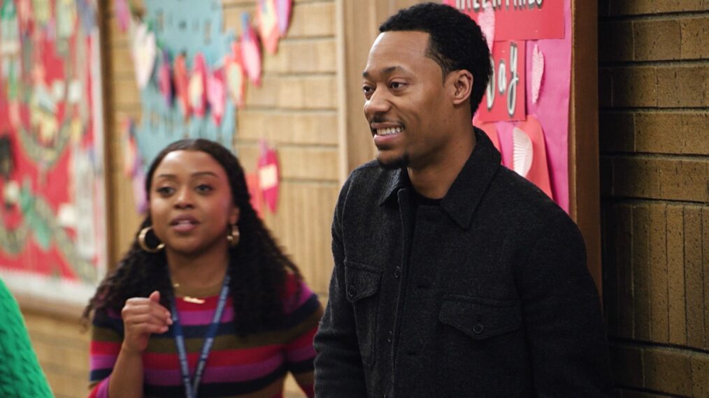 Quinta Brunson and Tyler James Williams in 'Abbott Elementary's Season 4 Valentine's Day episode