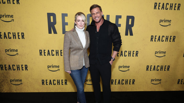 Catherine Ritchson and Alan Ritchson attend the red carpet and fan screening for Prime Video's "Reacher" Season Two