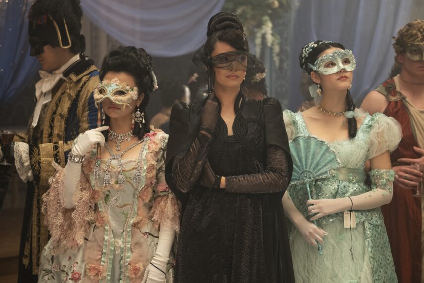 Michelle Mao, Katie Leung, and Isabella Wei in 'Bridgerton' Season 4