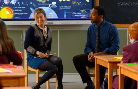 Renée Zellweger as Bridget Jones, Chiwetel Ejiofor as Mr. Walliker in 'Bridget Jones: Mad About the Boy'