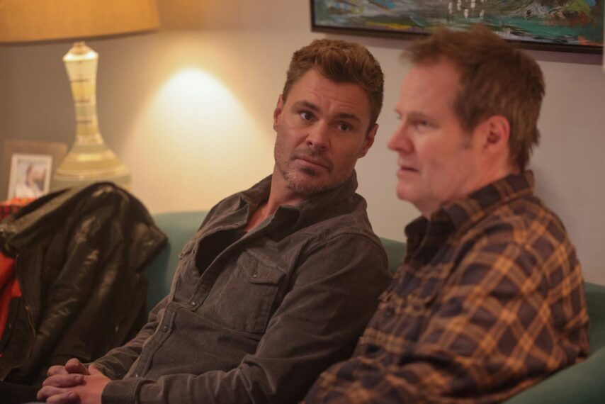 Patrick John Flueger as Officer Adam Ruzek, Jack Coleman as Bob Ruzek — 'Chicago P.D.' Season 12 Episode 14 