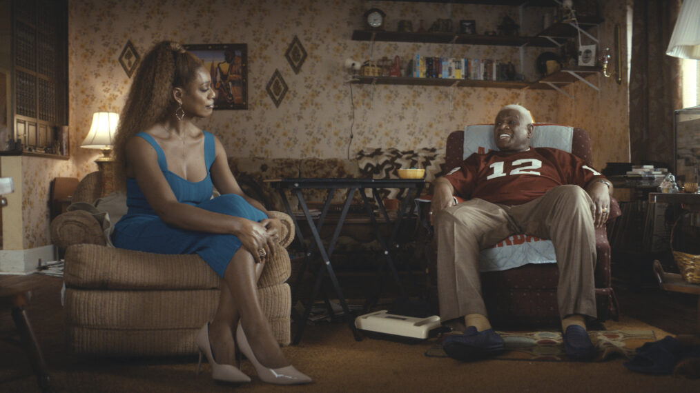 Laverne Cox as Desiree and George Wallace as Henry in 'Clean Slate' on Prime Video