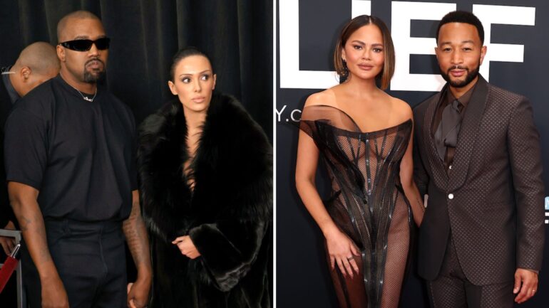 Kanye West, Bianca Censori, John Legend, Chrissy Teigen at Grammys 2025