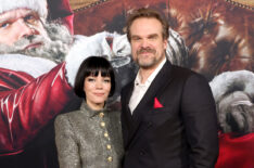 Lily Allen and David Harbour attend the premiere of Universal Pictures' 'Violent Night' at TCL Chinese Theatre on November 29, 2022 in Hollywood, California.