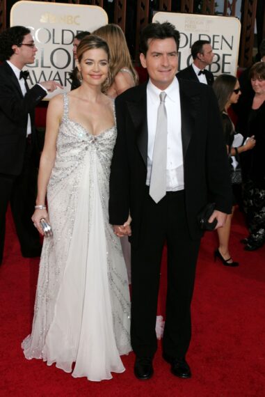 Actors Denise Richards and Charlie Sheen arrive at the 62nd Annual Golden Globe Awards