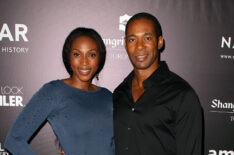 Actors Lisa Berry and Dion Johnstone attend amfAR Cinema Against AIDS TIFF 2012 during the 2012 Toronto International Film Festival at Shangri-La Hotel on September 7, 2012 in Toronto, Canada.