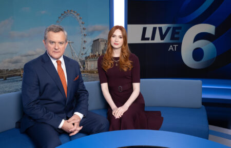 Hugh Bonneville as Douglas, Karen Gillan as Madeline — 'Douglas Is Cancelled'