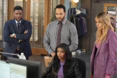 Jocko Sims, Daniel Sunjata, Javicia Leslie, and Kaitlin Olson in 'High Potential' Season 1 Episode 12 - 'Partners'