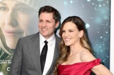 Philip Schneider and Hilary Swank attend the Lionsgate's 'Ordinary Angels' New York Premiere at SVA Theater on February 19, 2024 in New York City.