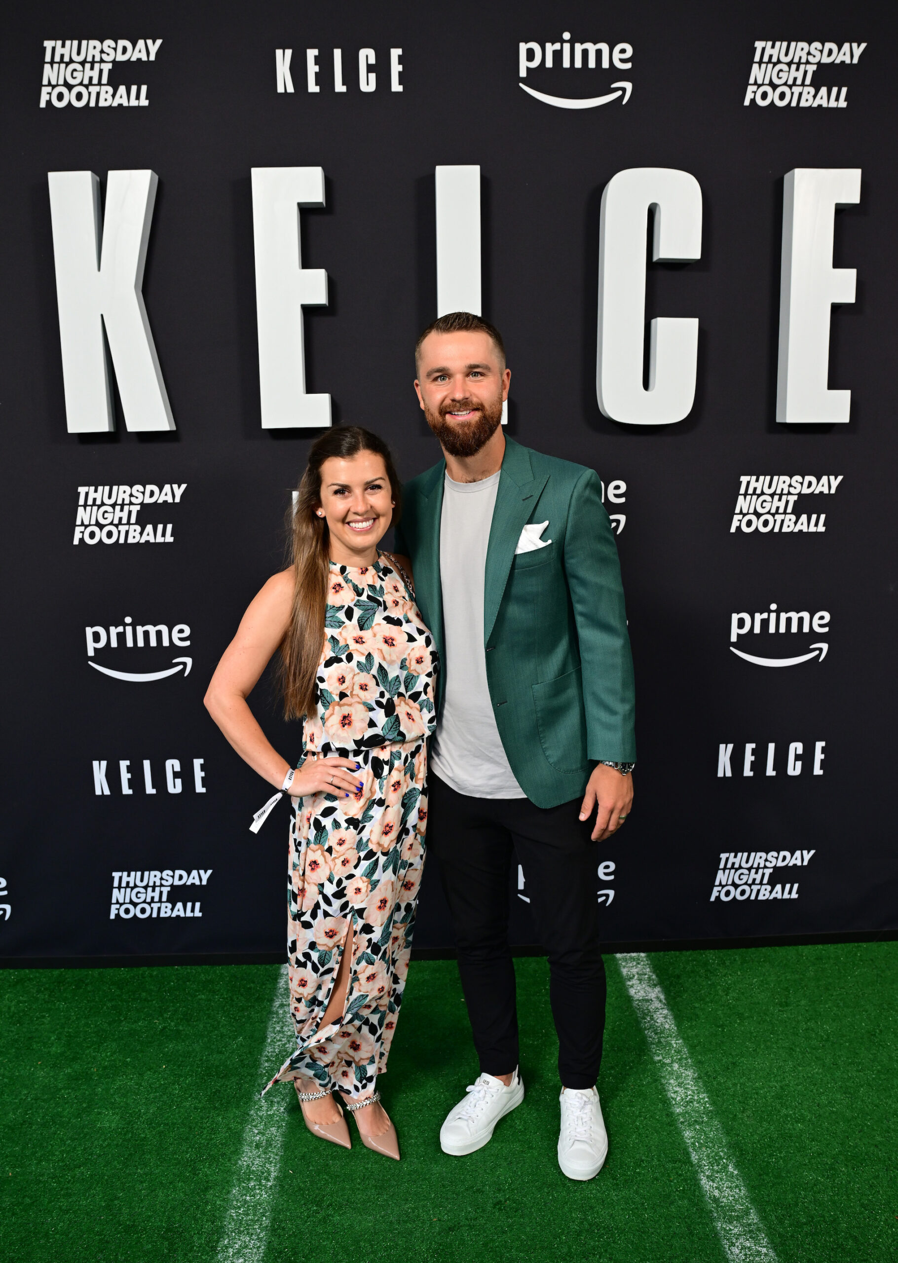 Annie Elliott and Jake Elliott attend Thursday Night Football Presents The World Premiere of 