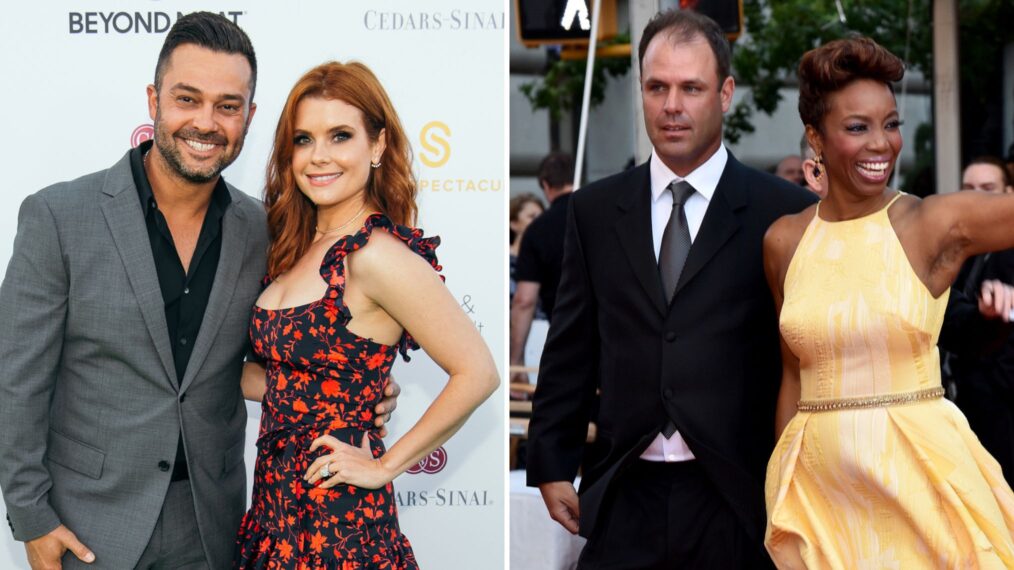 INGLEWOOD, CALIFORNIA - JULY 15: Nick Swisher and Joanna Garcia attend the Cedars-Sinai and Sports Spectacular's 34th Annual Gala at The Compound on July 15, 2019 in Inglewood, California and NEW YORK, NY - JUNE 12: Former NFL player Brian Musso and actress Heather Headley arrive at FIJI Water at 2016 Tony Awards at The Beacon Theatre on June 12, 2016 in New York City.