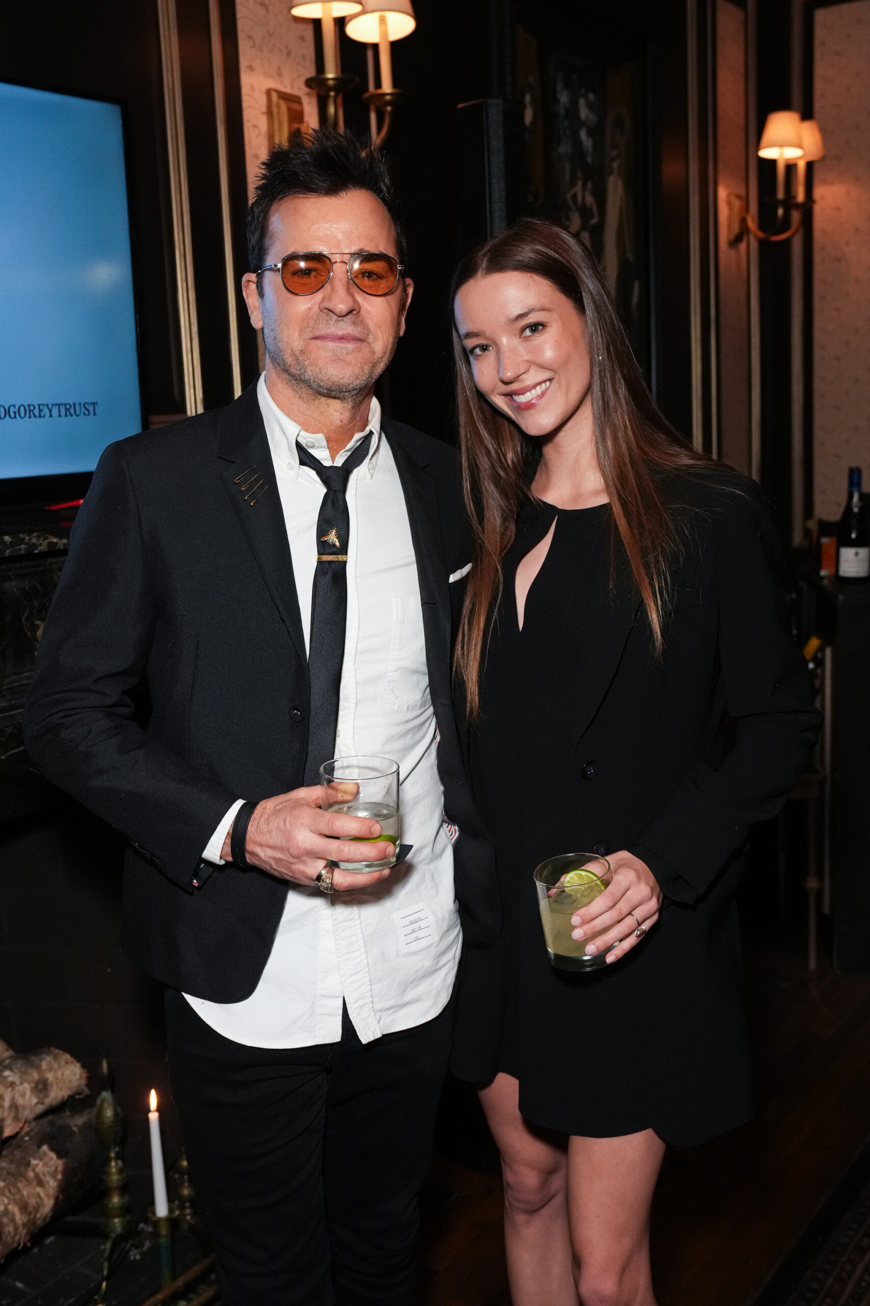 NEW YORK, NEW YORK - FEBRUARY 22: Justin Theroux and Nicole Brydon Bloom attend the Edward Gorey 100th Birthday Benefit Gala on February 22, 2025 in New York City.