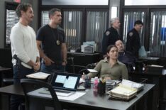 Kevin Kane as Det. Terry Bruno, Octavio Pisano as Det. Joe Velasco, Juliana Aidén Martinez as Det. Kate Silva, Ice-T as Sgt. Odafin 'Fin' Tutuola — 'Law & Order: SVU' Season 26 Episode 12 'Calculated'