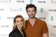 Lisa McGrillis and Stuart Martin attend the EE British Academy Film Awards 2023 Vanity Fair Rising Star BAFTAs pre-party at JOIA on February 02, 2023 in London, England.