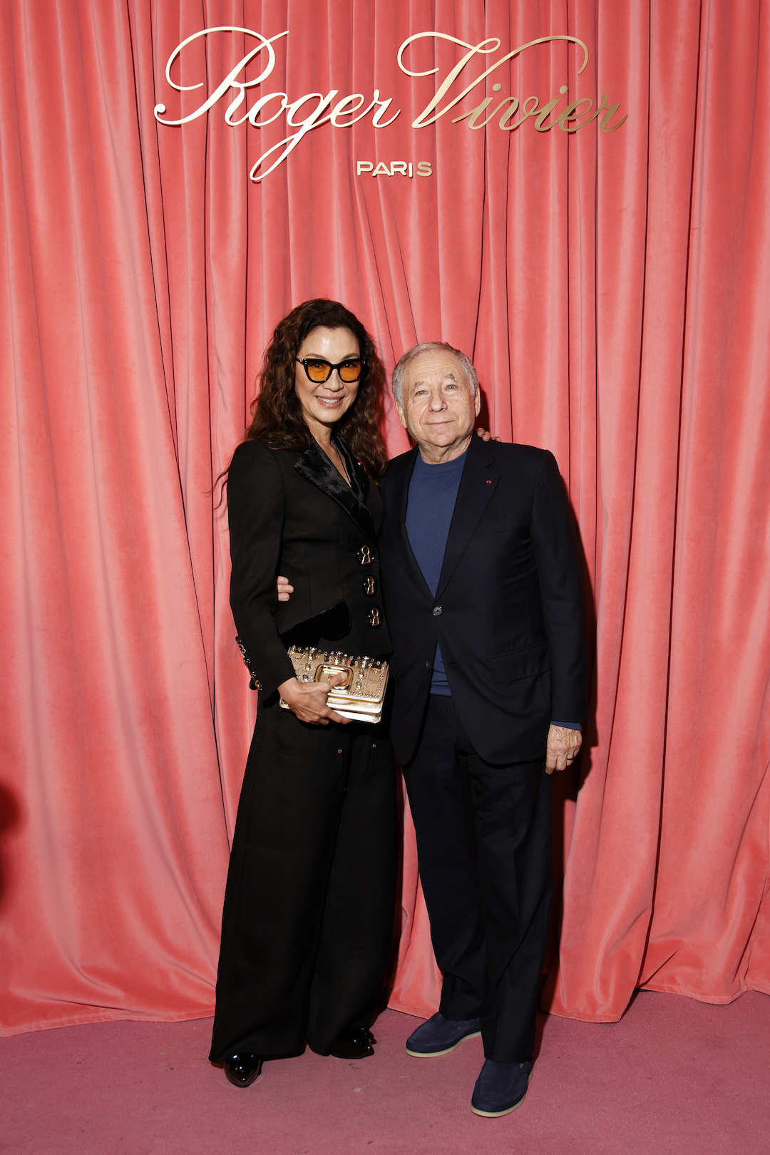 Michelle Yeoh and Jean Todt attend the Roger Vivier Press Day 