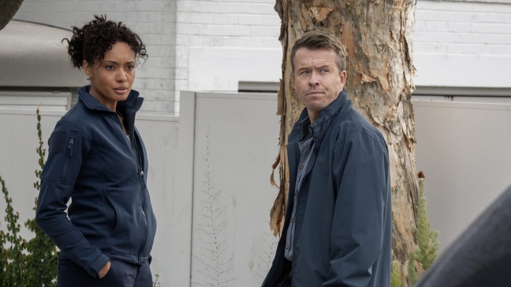 Olivia Swann as NCIS Special Agent Captain Michelle Mackey and Todd Lasance as AFP Liaison Officer Sergeant Jim 'JD' Dempsey — 'NCIS: Sydney' Season 2 Episode 4 'Truth Sabre'